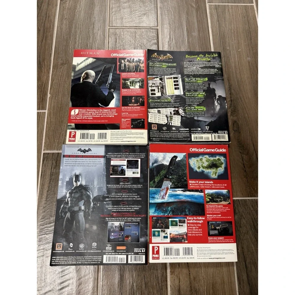 Lot of 4 Official Video Game Guides Brady/Prima Batman, Hitman, Far Cry